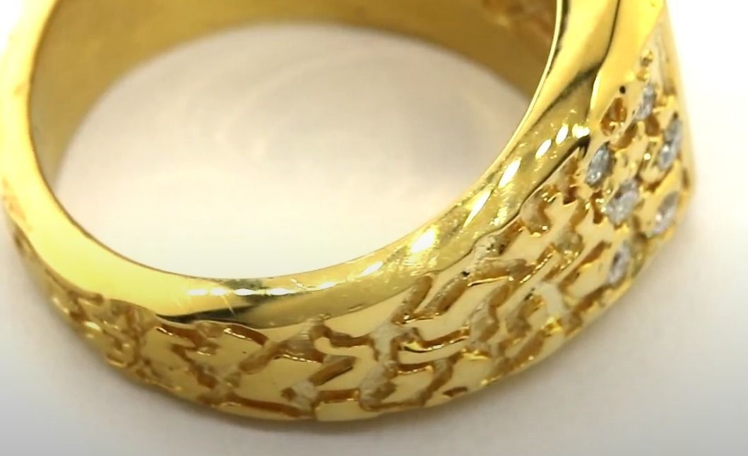 Gents Diamond  Nugget Ring 26 3D print model_11