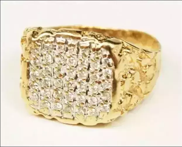 Gents Diamond  Nugget Ring 27 3D print model
