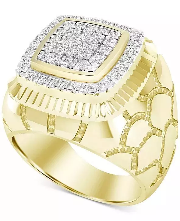 Gents Diamond Nugget Ring 28 3D print model