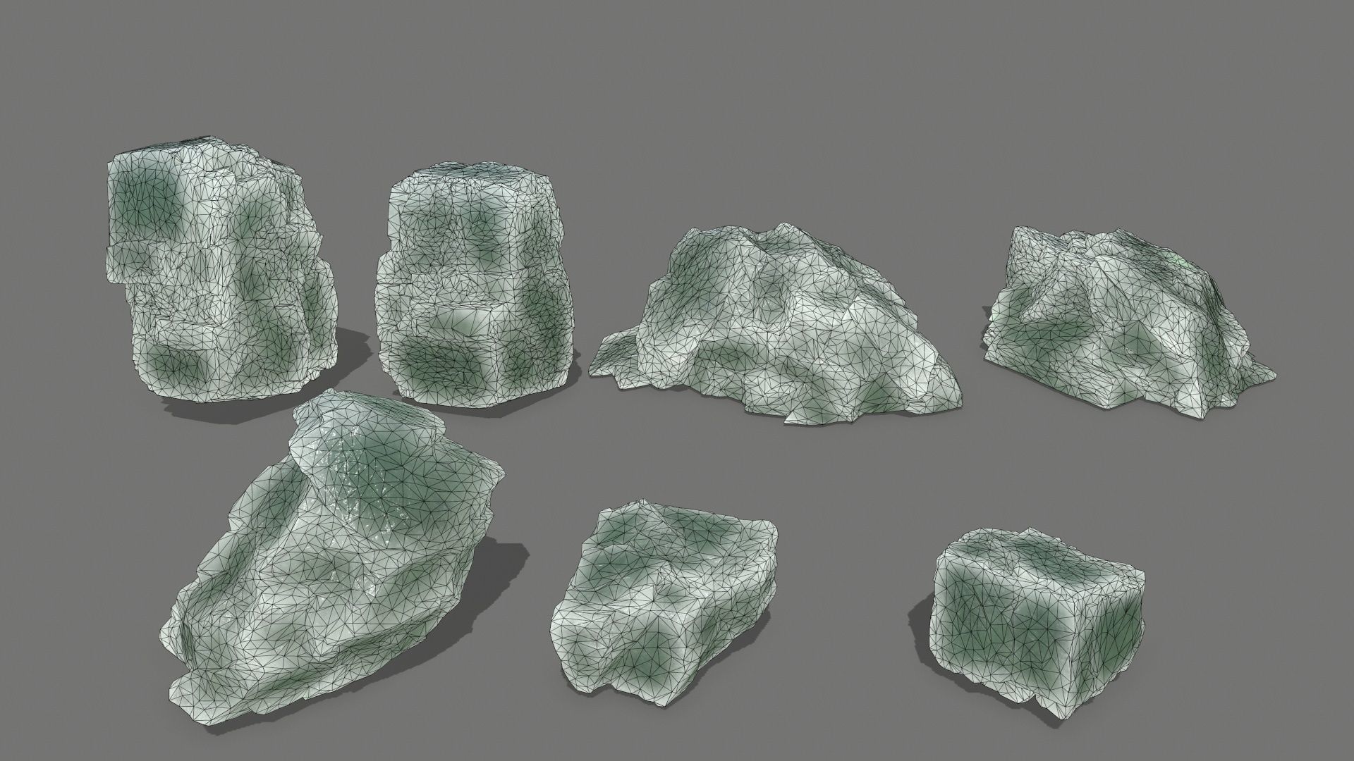 ice rock set Low-poly 3D model_26