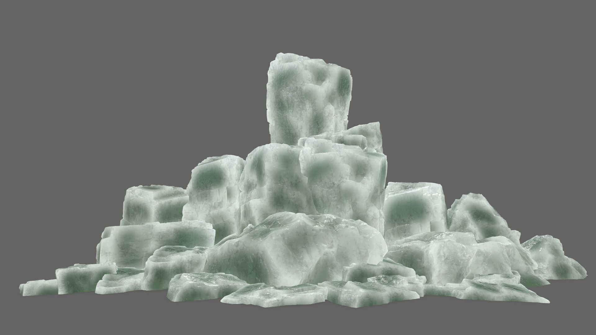 ice rock set Low-poly 3D model_1