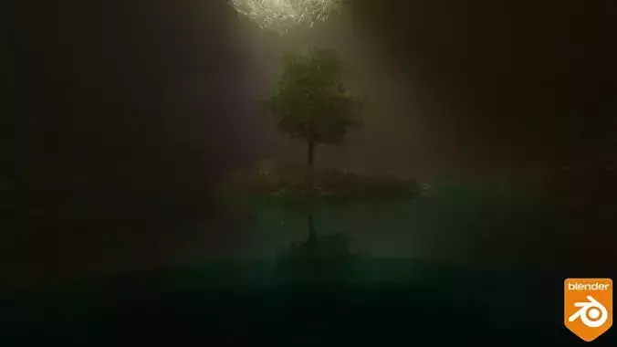 High poly 3d model  Natural lighting with tree Low-poly 3D model
