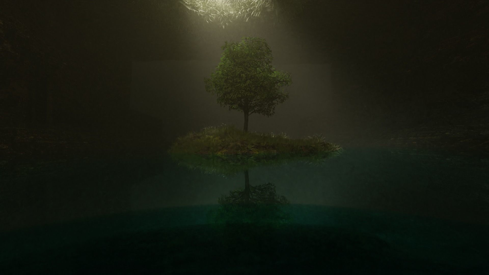 High poly 3d model  Natural lighting with tree Low-poly 3D model_2