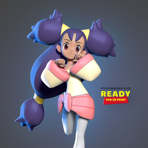 Iris and Emolga - Pokemon Fanart 3D print model