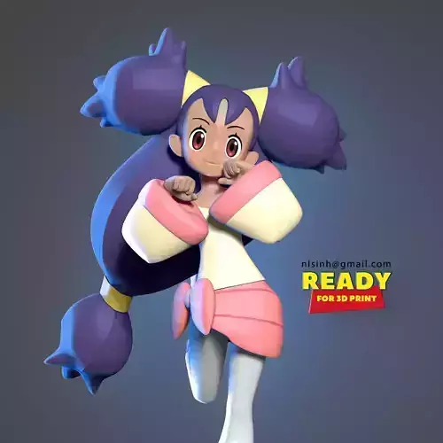 Iris and Emolga - Pokemon Fanart 3D print model