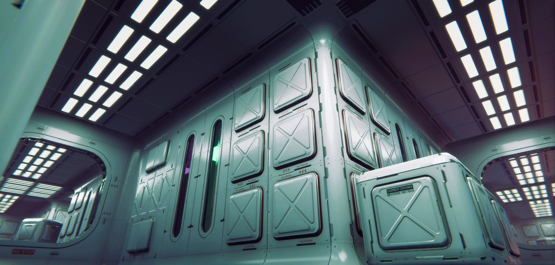 Sci-Fi Corridor Blocks Modular Game-Ready PBR KIT Low-poly 3D model_7