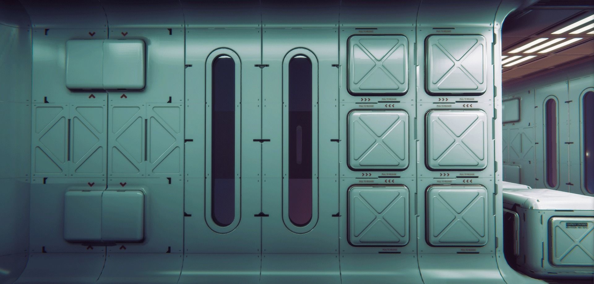 Sci-Fi Corridor Blocks Modular Game-Ready PBR KIT Low-poly 3D model_2