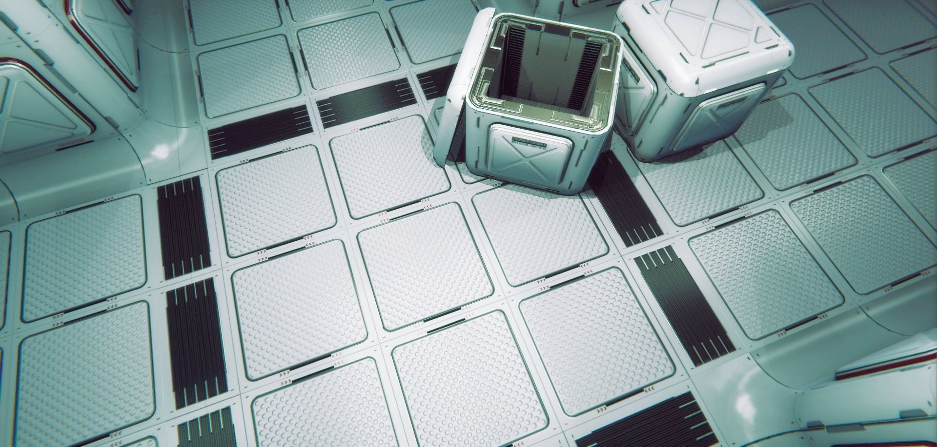 Sci-Fi Corridor Blocks Modular Game-Ready PBR KIT Low-poly 3D model_10