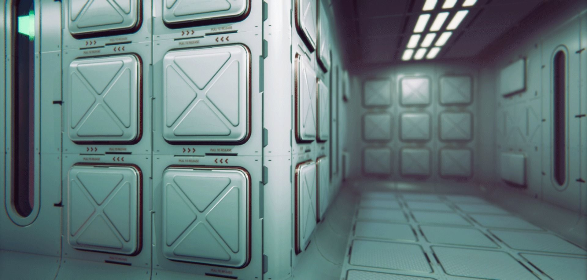 Sci-Fi Corridor Blocks Modular Game-Ready PBR KIT Low-poly 3D model_8