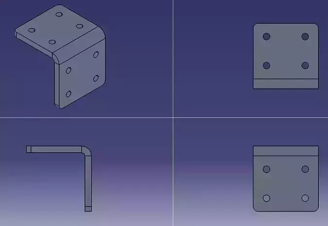 3D PRINTERBLE CORNER MTG BRKT 3D print model
