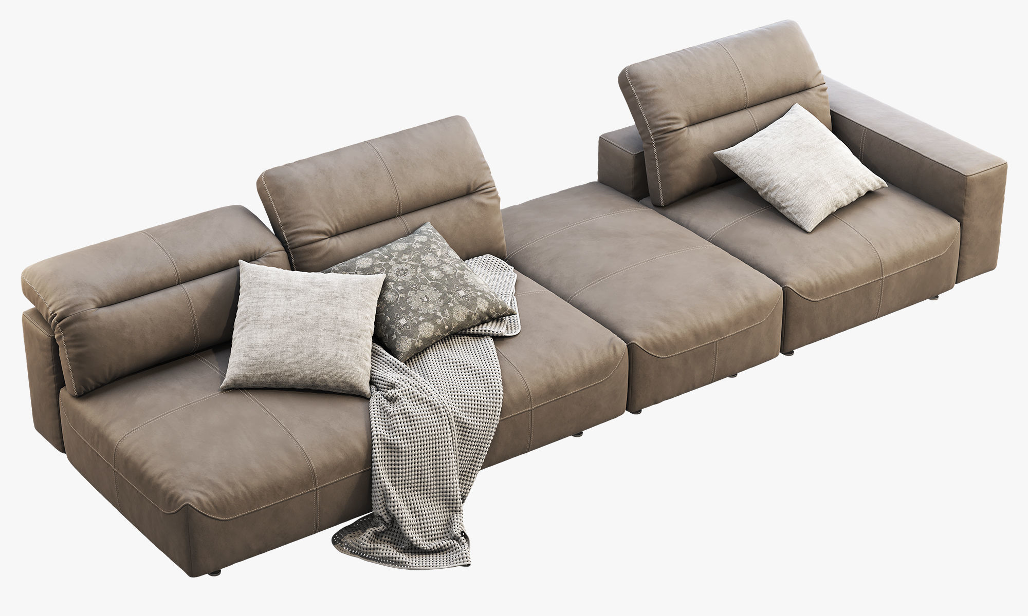 BoConcept Hampton modular leather sofas 2 options 3D model_4