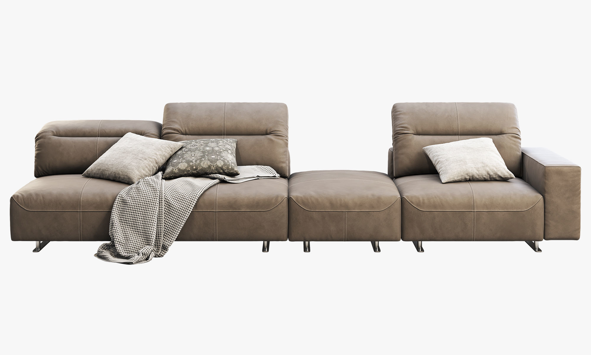 BoConcept Hampton modular leather sofas 2 options 3D model_2