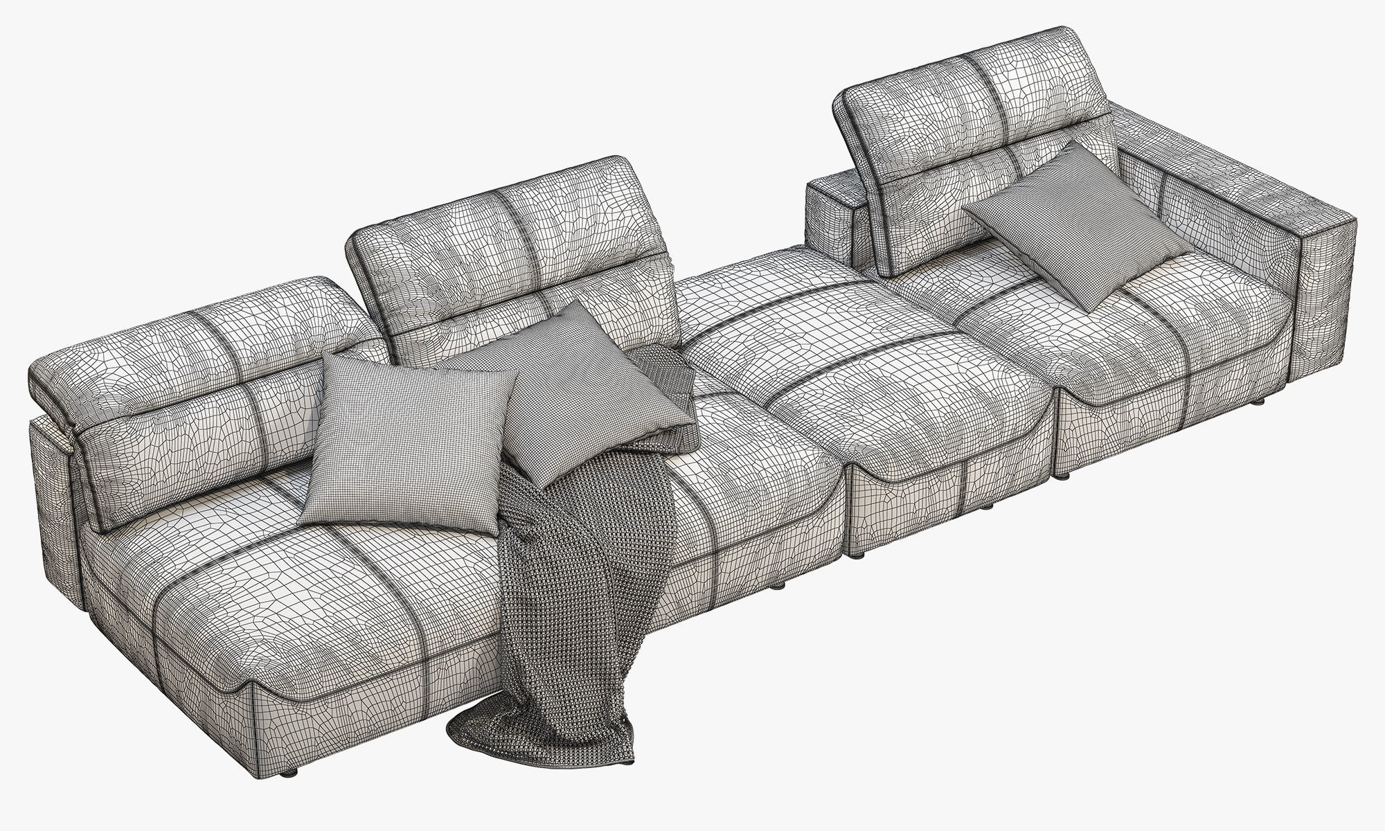 BoConcept Hampton modular leather sofas 2 options 3D model_30