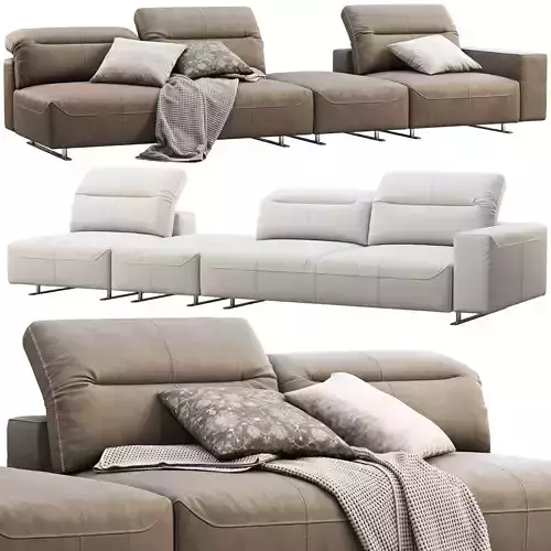 BoConcept Hampton modular leather sofas 2 options 3D model