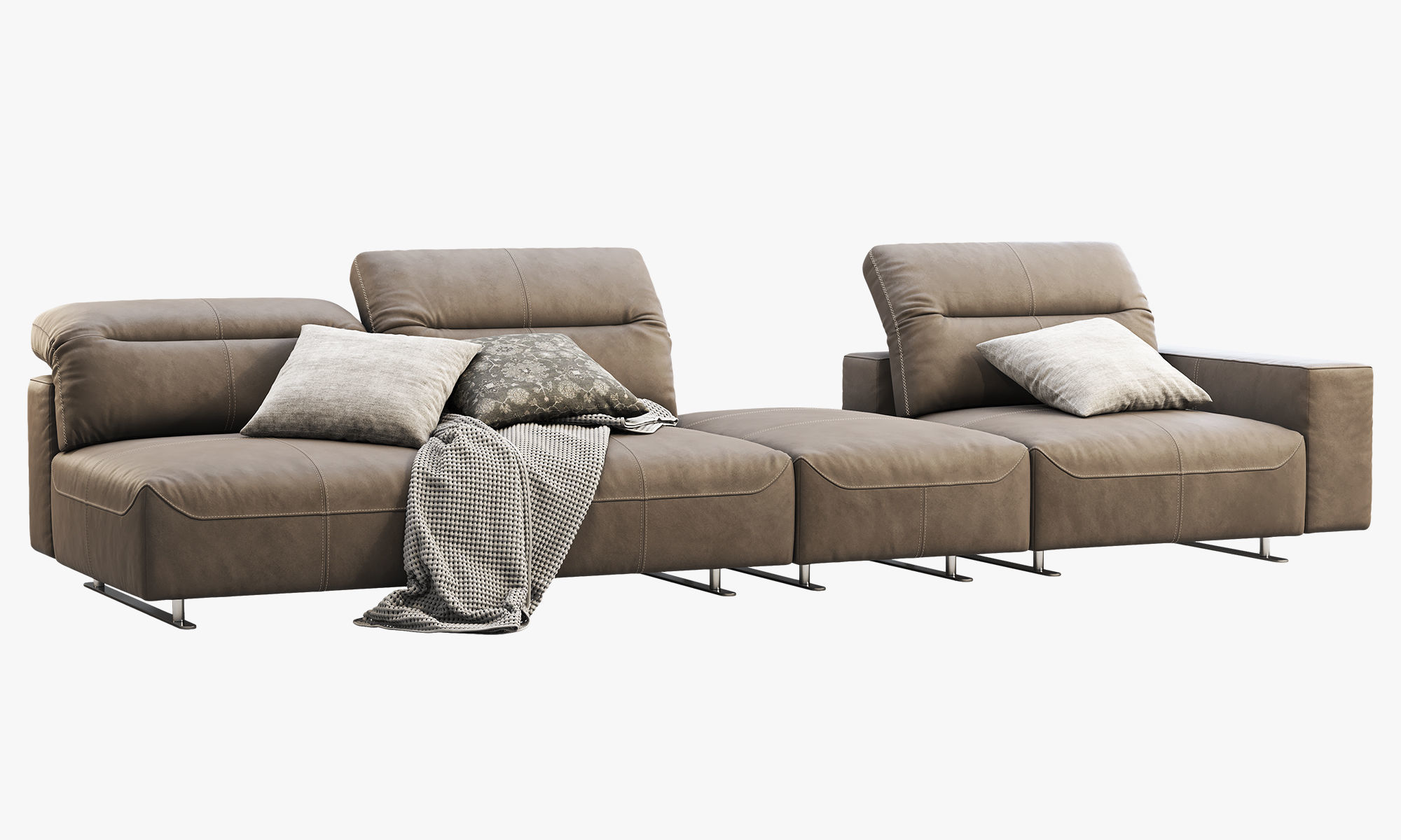 BoConcept Hampton modular leather sofas 2 options 3D model_1