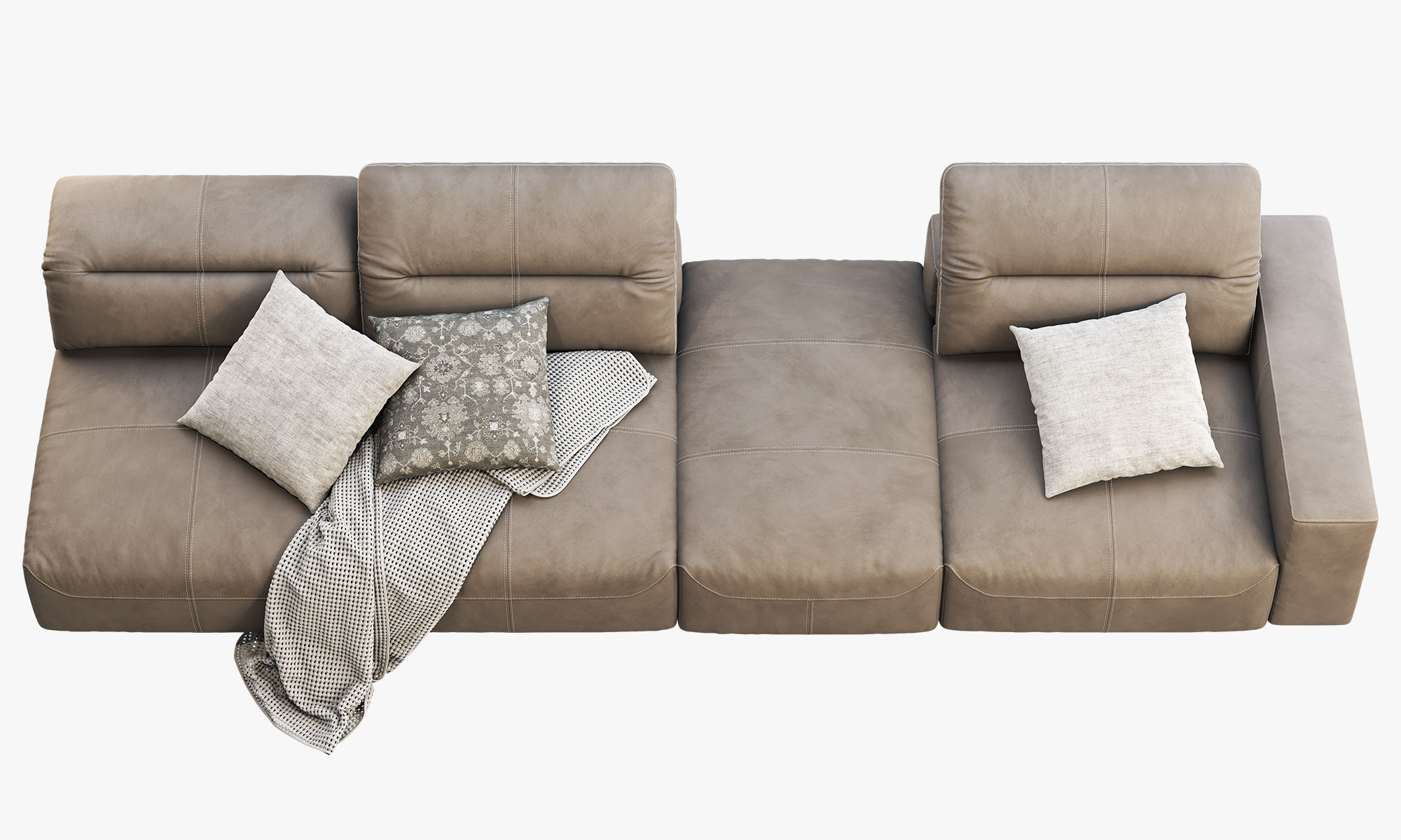 BoConcept Hampton modular leather sofas 2 options 3D model_5