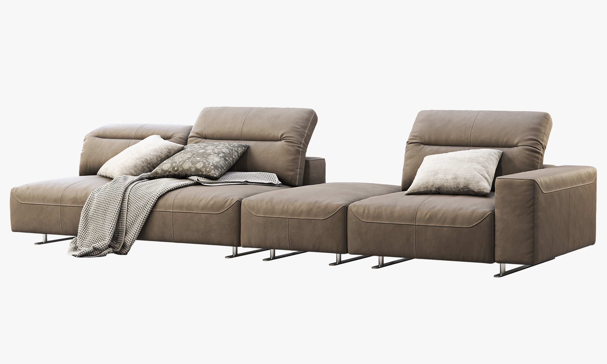 BoConcept Hampton modular leather sofas 2 options 3D model_8
