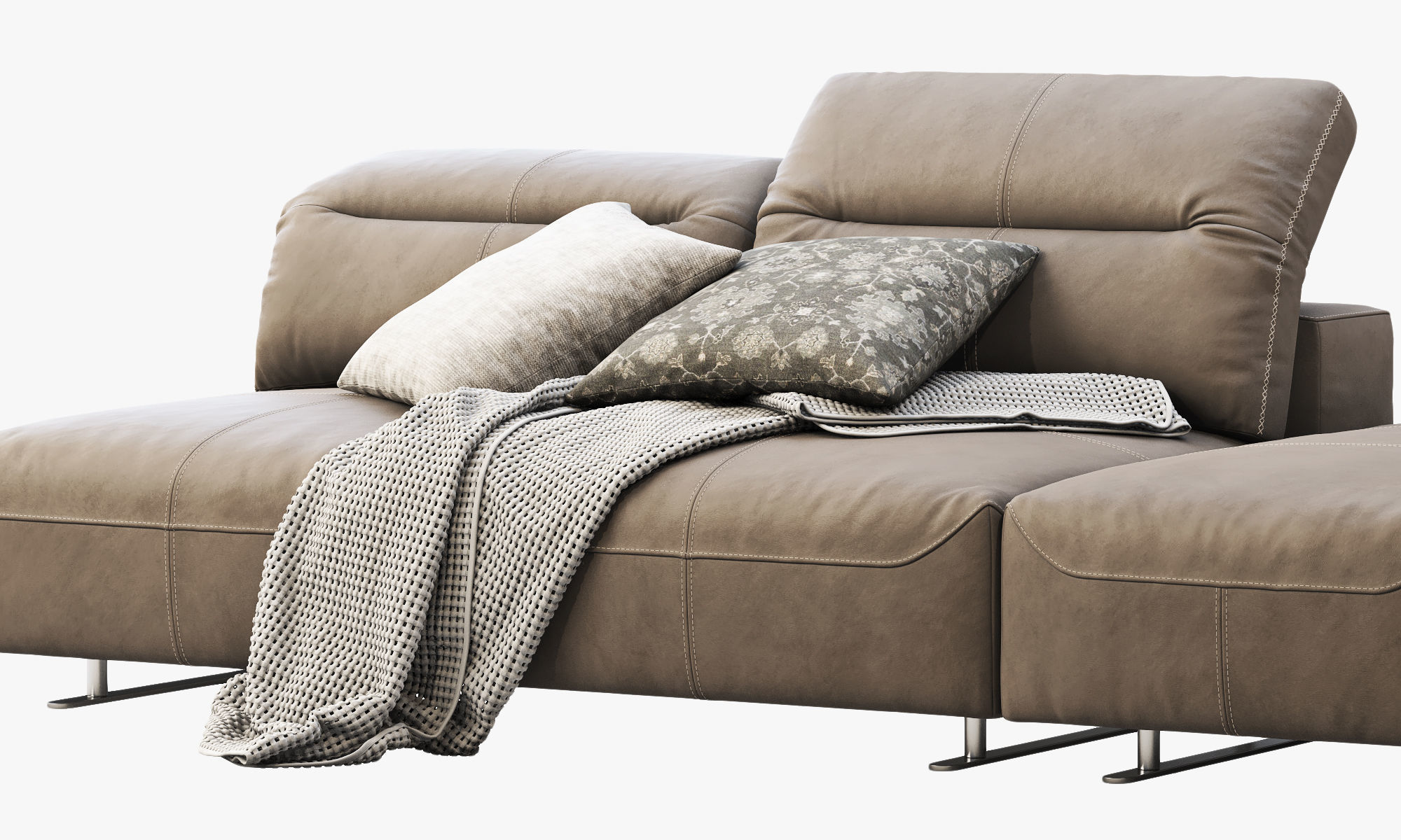 BoConcept Hampton modular leather sofas 2 options 3D model_7