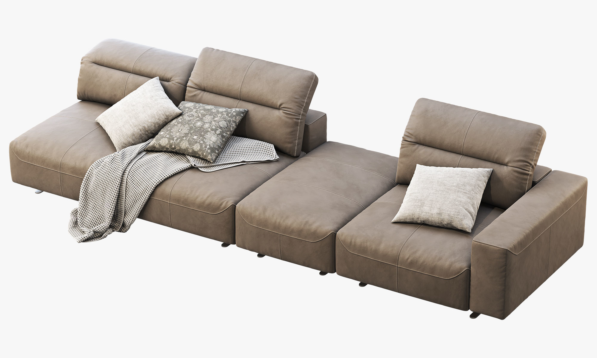 BoConcept Hampton modular leather sofas 2 options 3D model_10