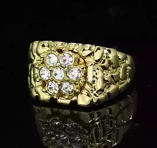 Gents Diamond  Nugget Ring 29 3D print model
