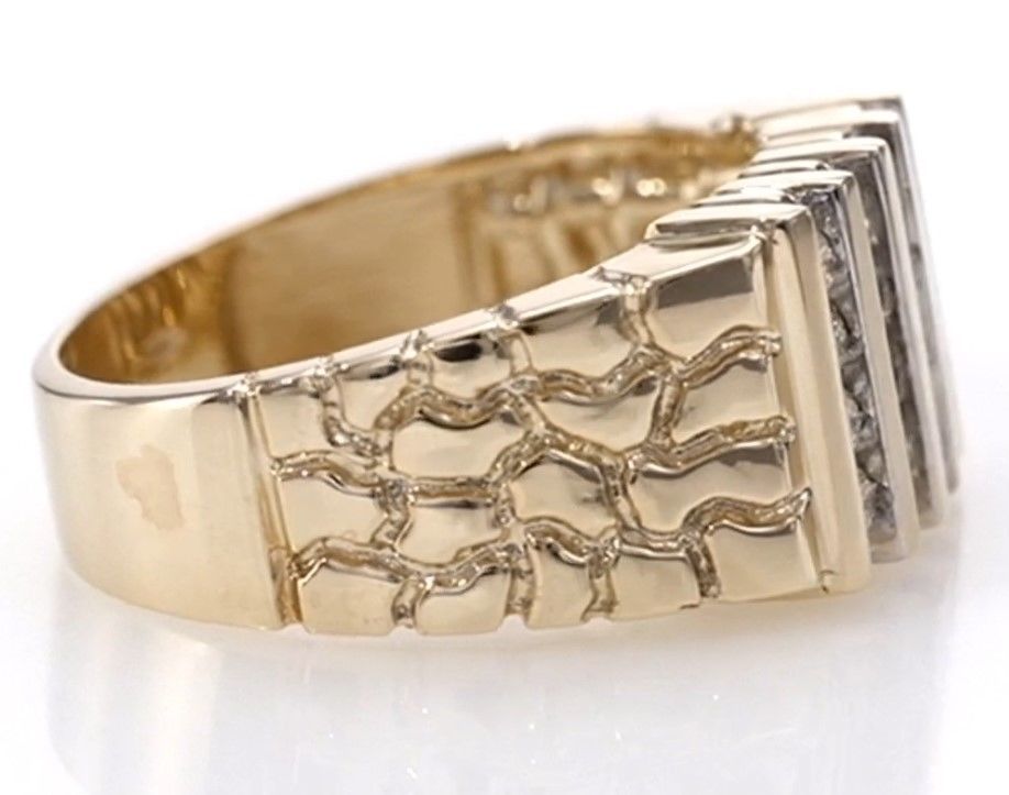 Gents Diamond  Nugget Ring 30 3D print model_3