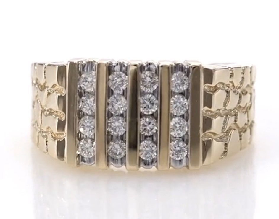 Gents Diamond  Nugget Ring 30 3D print model_5