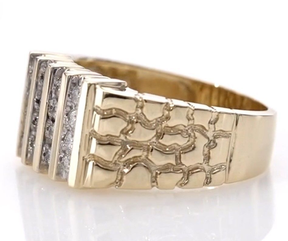 Gents Diamond  Nugget Ring 30 3D print model_6