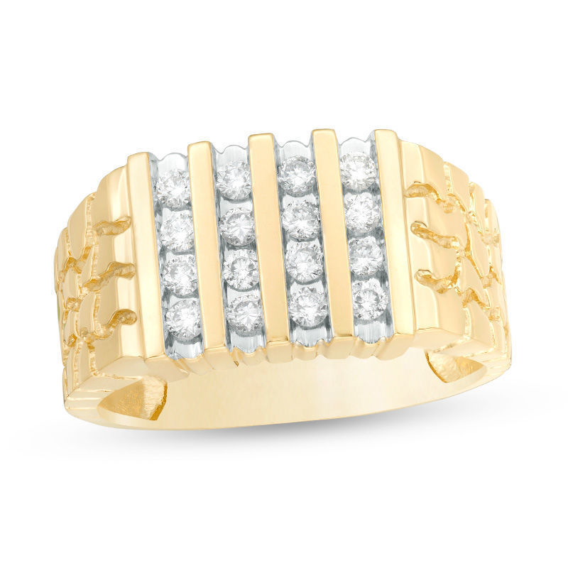 Gents Diamond  Nugget Ring 30 3D print model_1