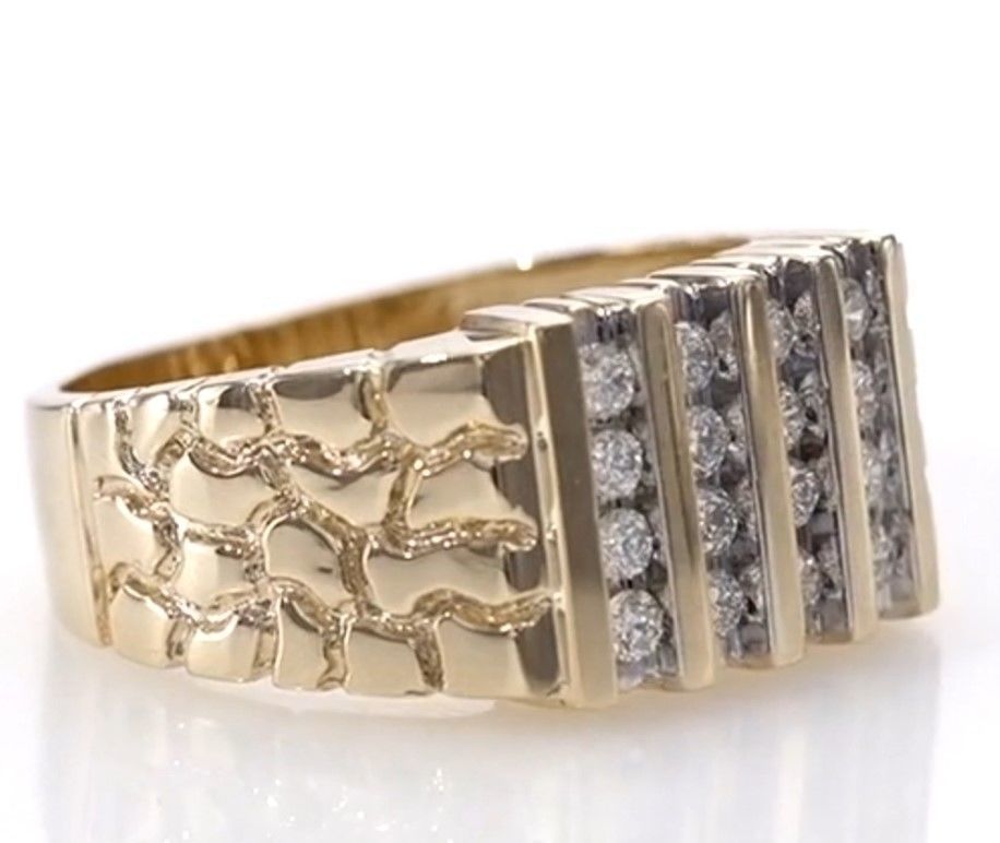 Gents Diamond  Nugget Ring 30 3D print model_4