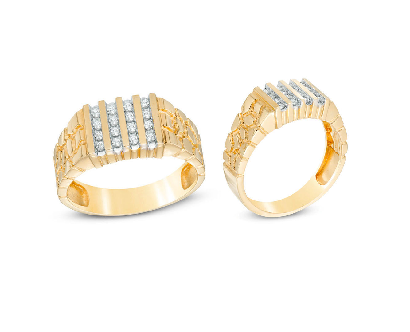 Gents Diamond  Nugget Ring 30 3D print model_2