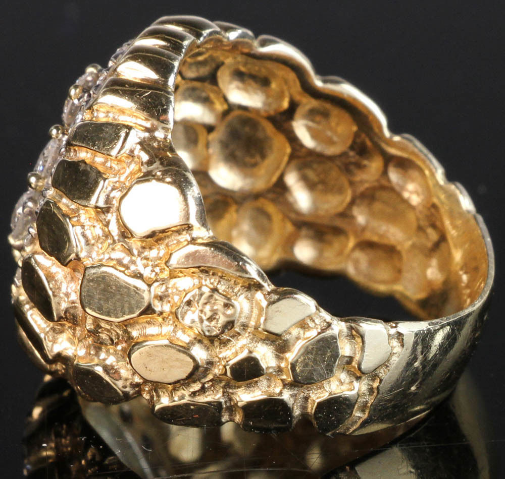 Gents Diamond  Nugget Ring 31 3D print model_5