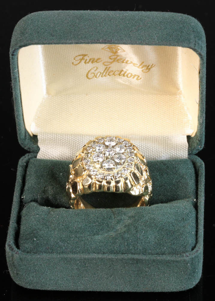 Gents Diamond  Nugget Ring 31 3D print model_8