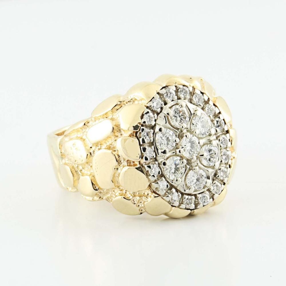 Gents Diamond  Nugget Ring 31 3D print model_1