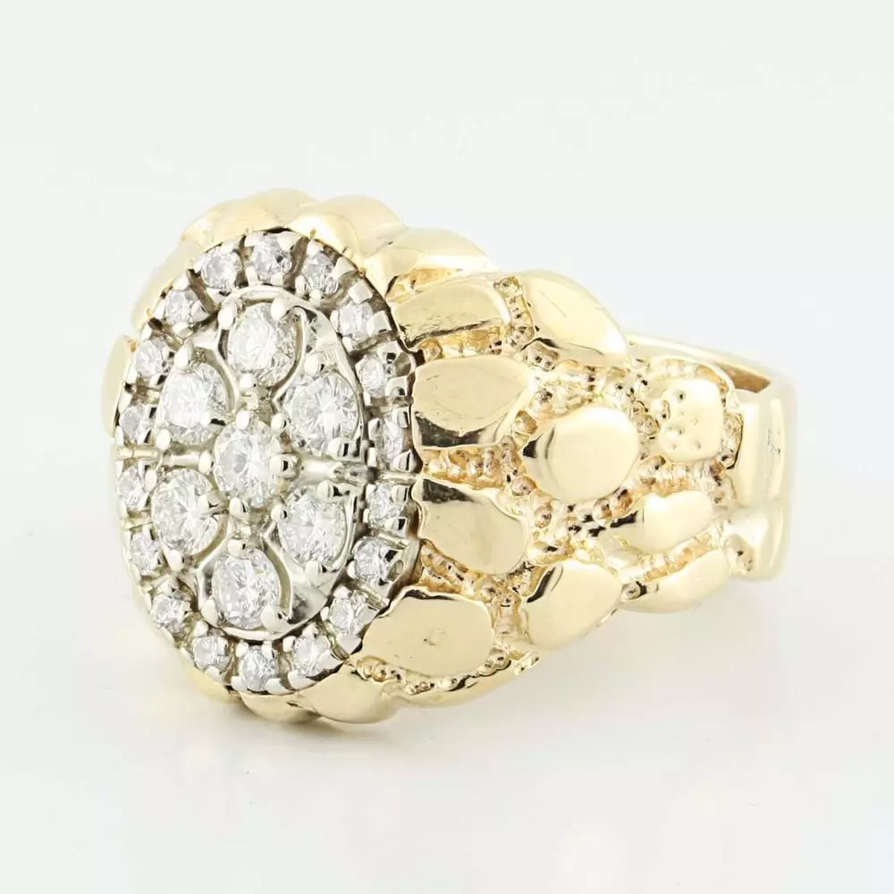 Gents Diamond  Nugget Ring 31 3D print model_0