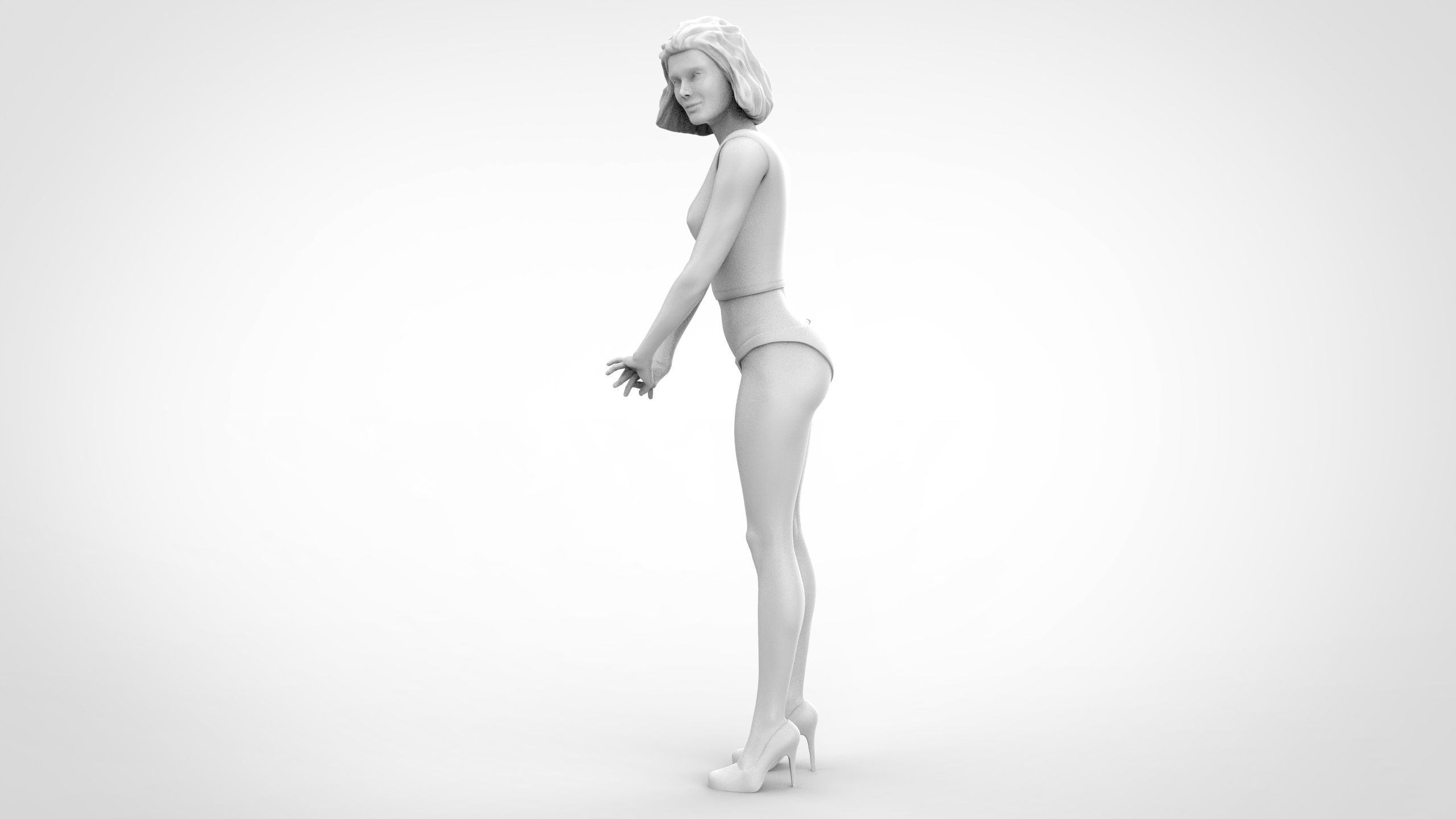 Pose N1 Attractive Sexy woman miniature 3d print Model 3D print model_3