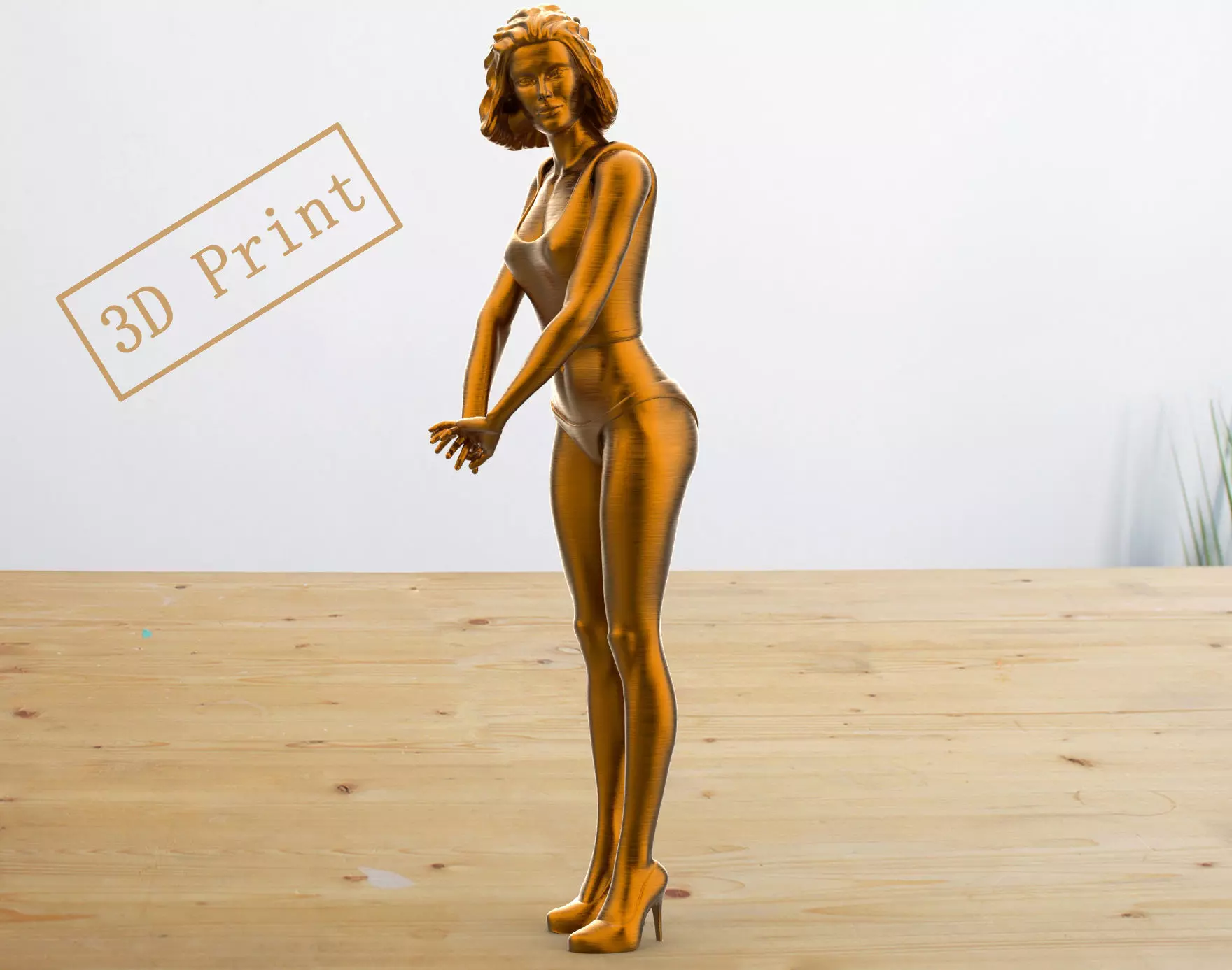 Pose N1 Attractive Sexy woman miniature 3d print Model 3D print model_0