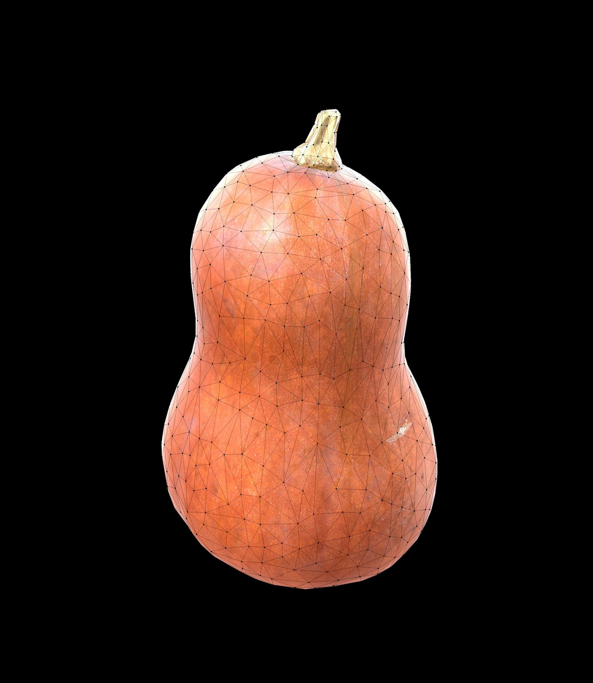 Pumpkin Low-poly 3D model_9
