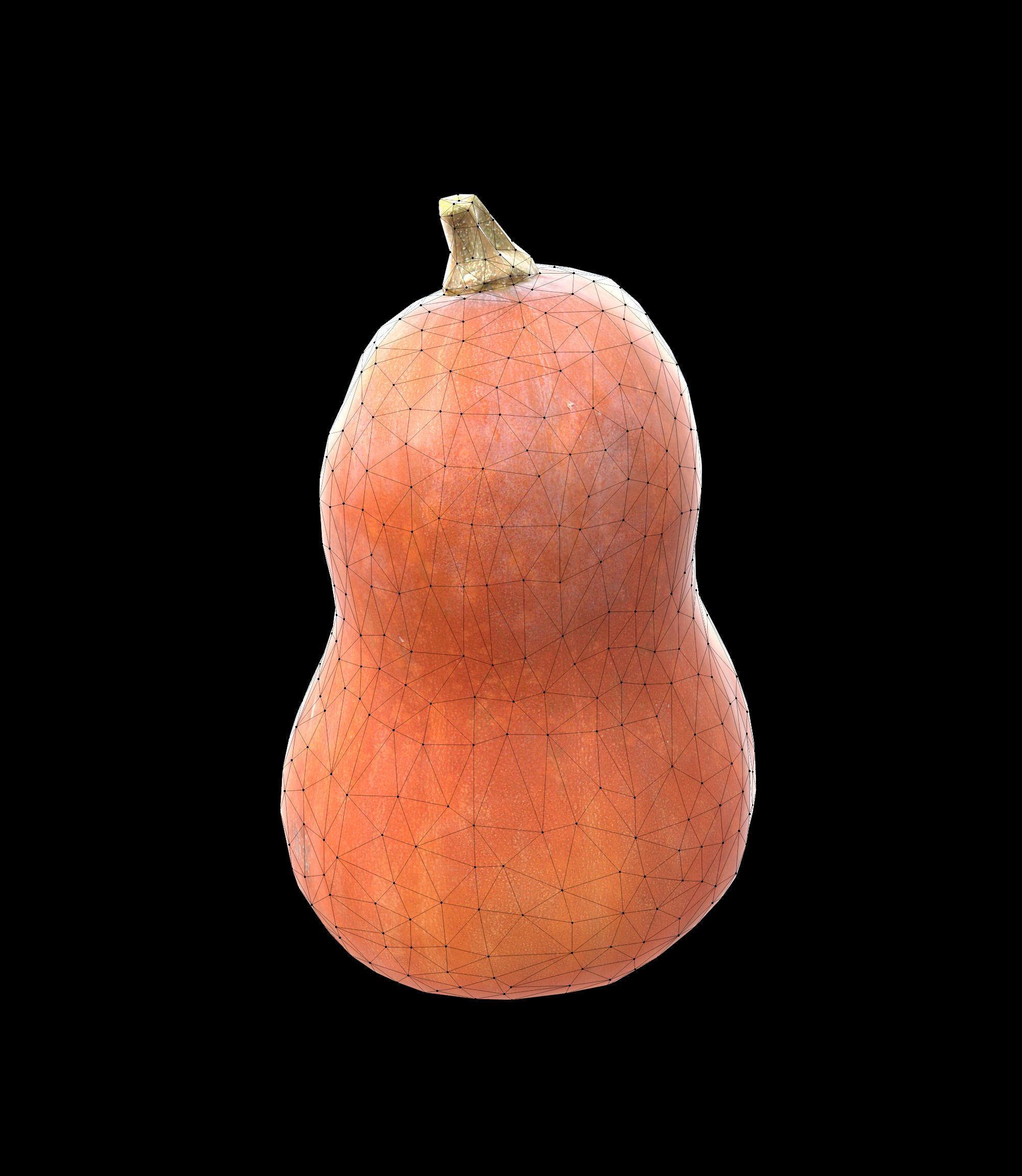 Pumpkin Low-poly 3D model_10