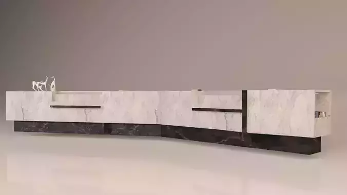Marble Reception Counter 3D model