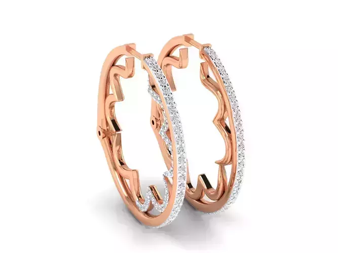 Women earrings 3dm stl render