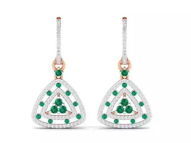 Women earrings 3dm stl render