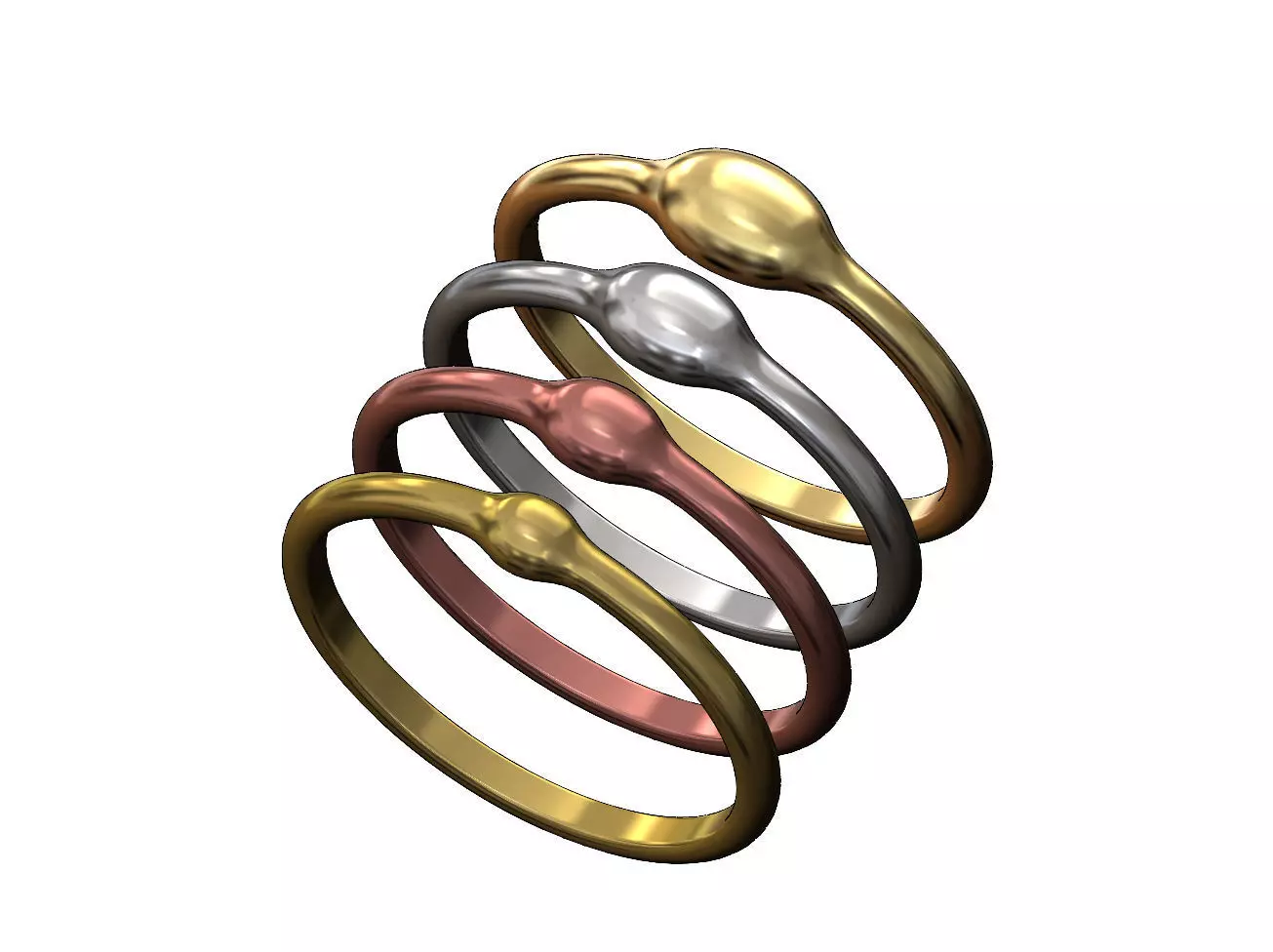Rain Droplet Stacking Ring Set 3D print model