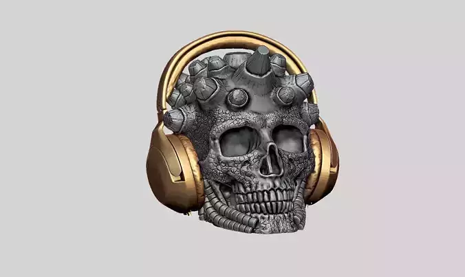 Robot Skull Headphone Stand Cyborg Headset Stand