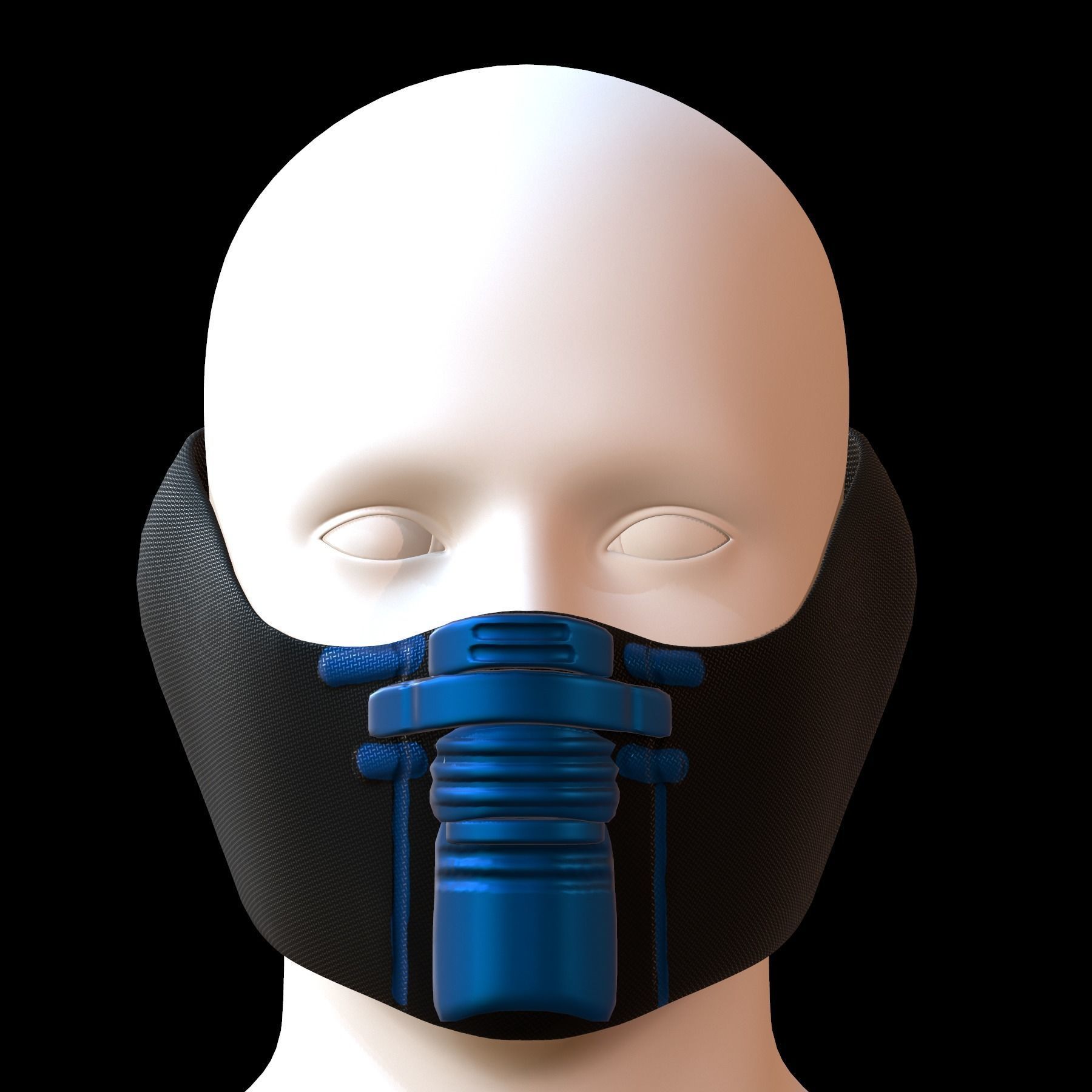 Gas mask helmet 3d model scifi Low-poly Low-poly 3D model_1