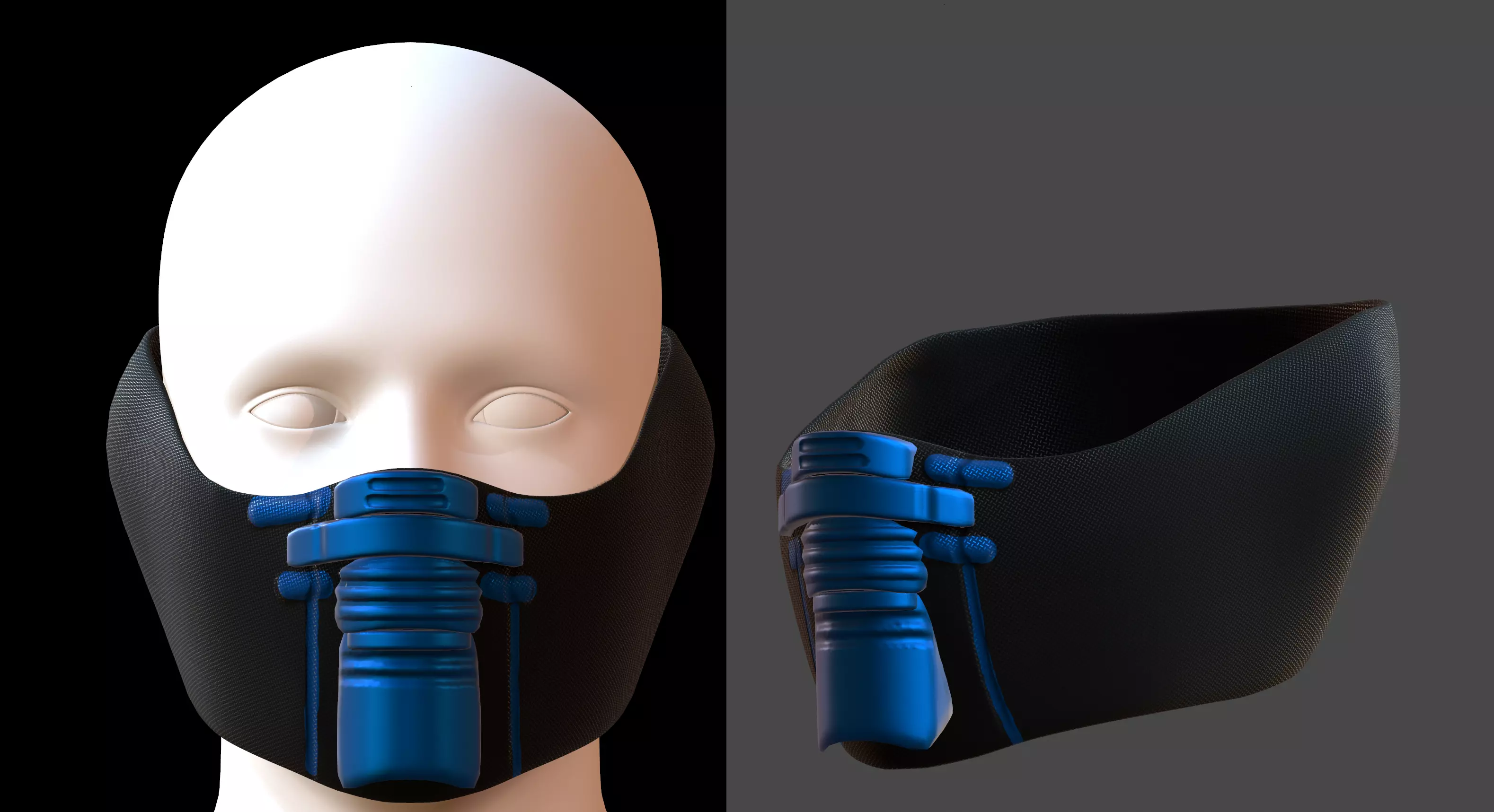 Gas mask helmet 3d model scifi Low-poly Low-poly 3D model_0