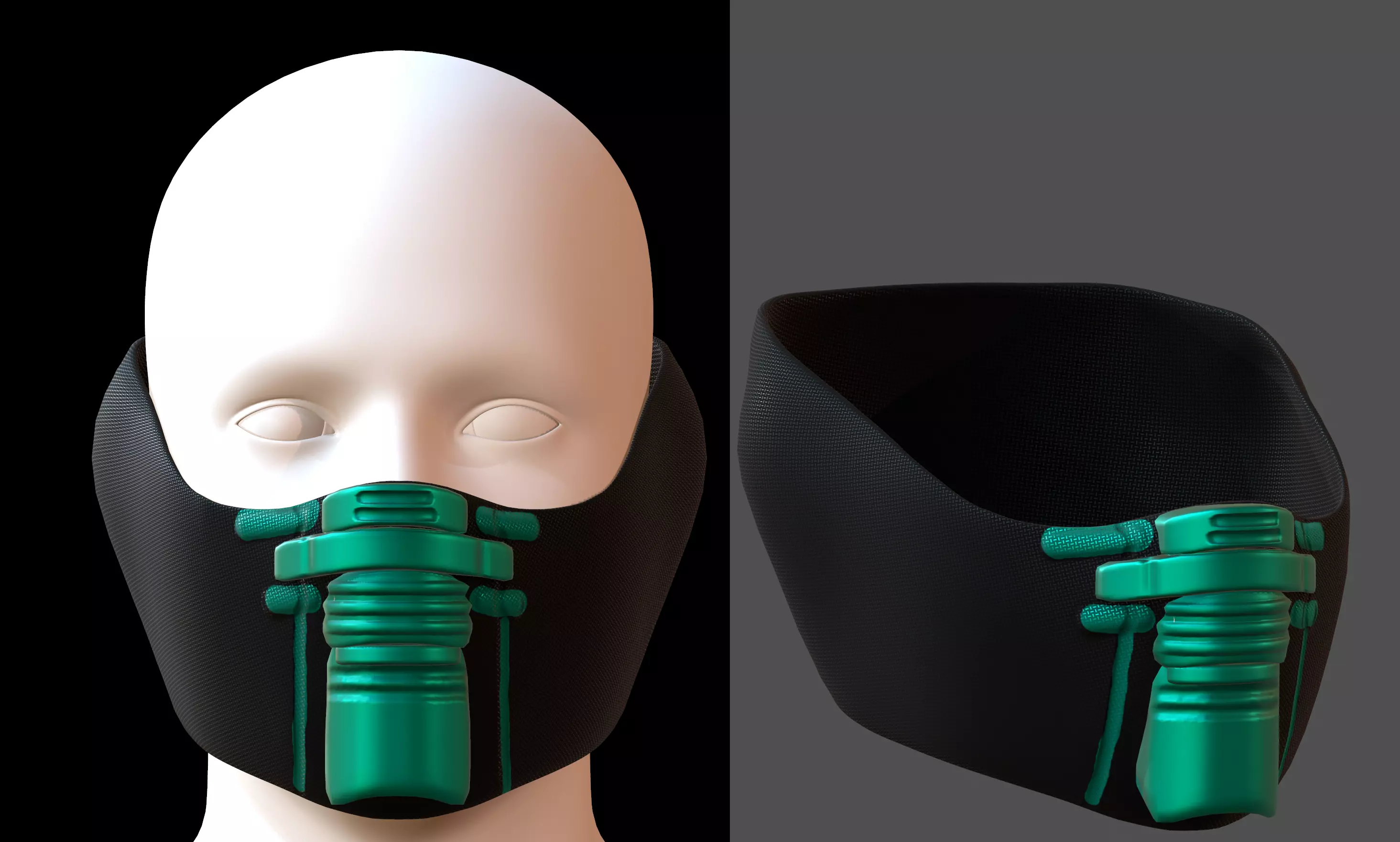 Gas mask helmet 3d model scifi Low-poly Low-poly 3D model