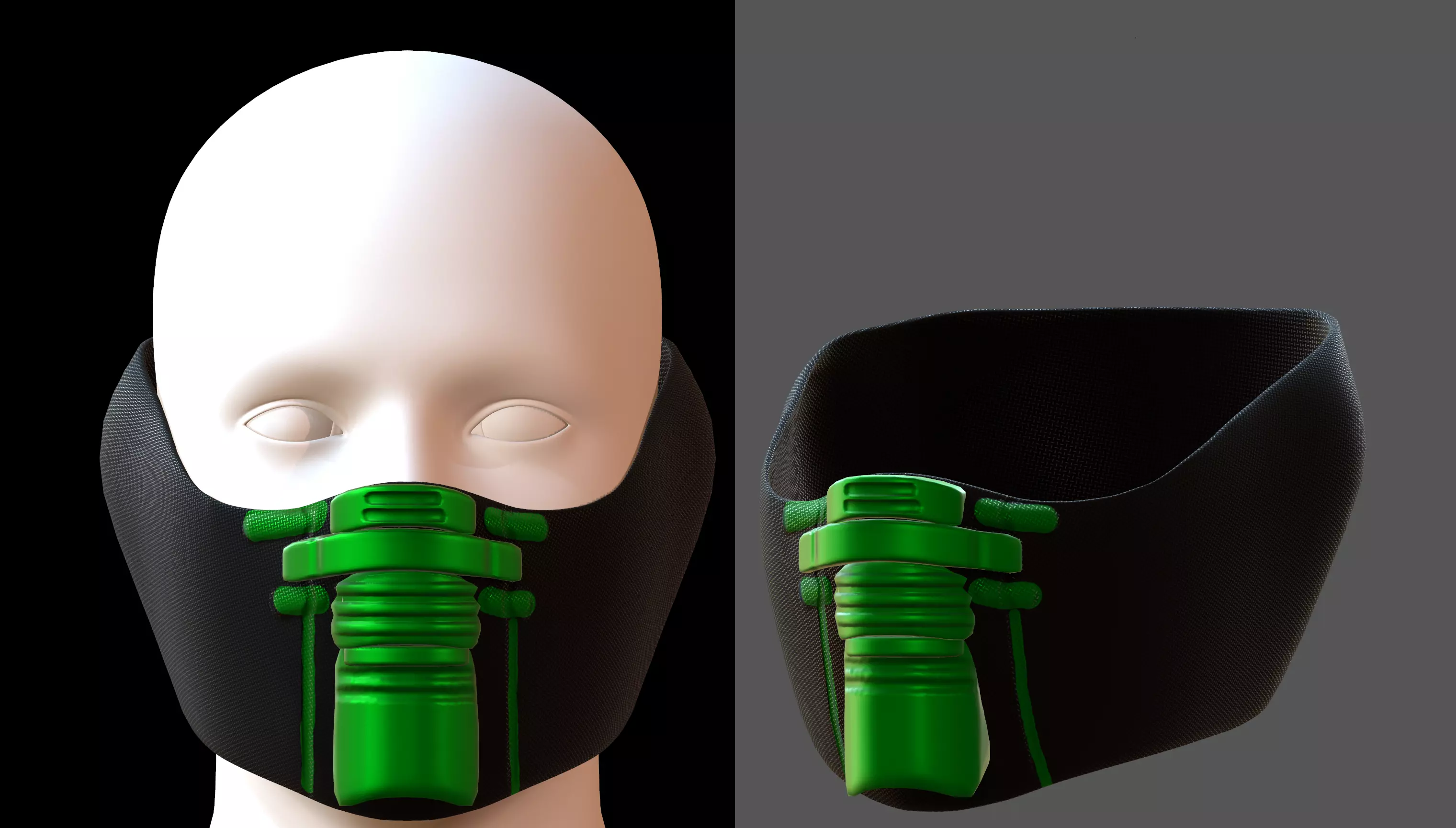 Gas mask helmet 3d model scifi Low-poly  Low-poly 3D model_0