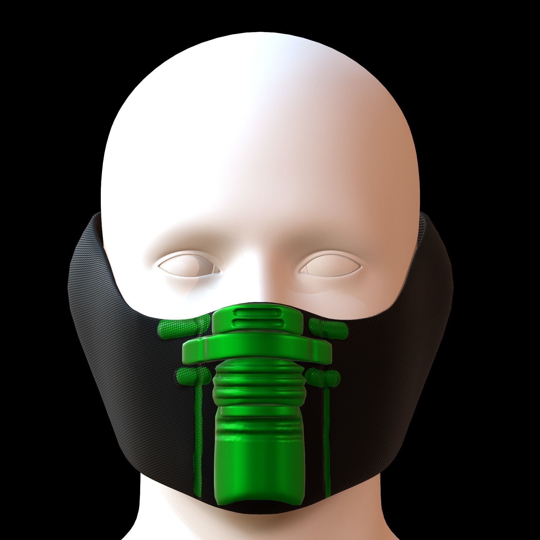 Gas mask helmet 3d model scifi Low-poly  Low-poly 3D model_1