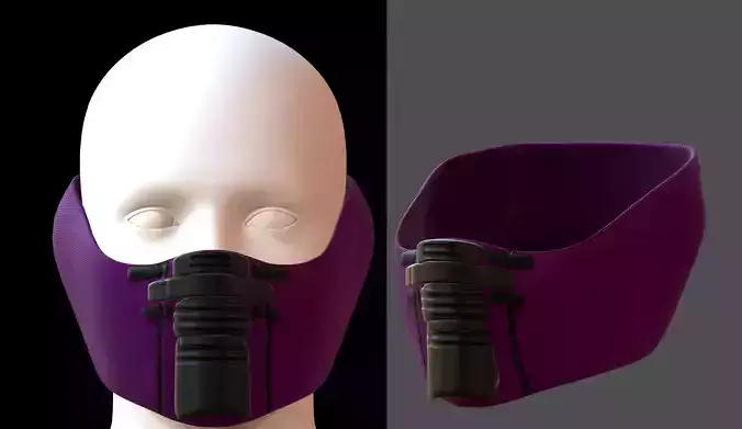Gas mask helmet 3d model scifi Low-poly 