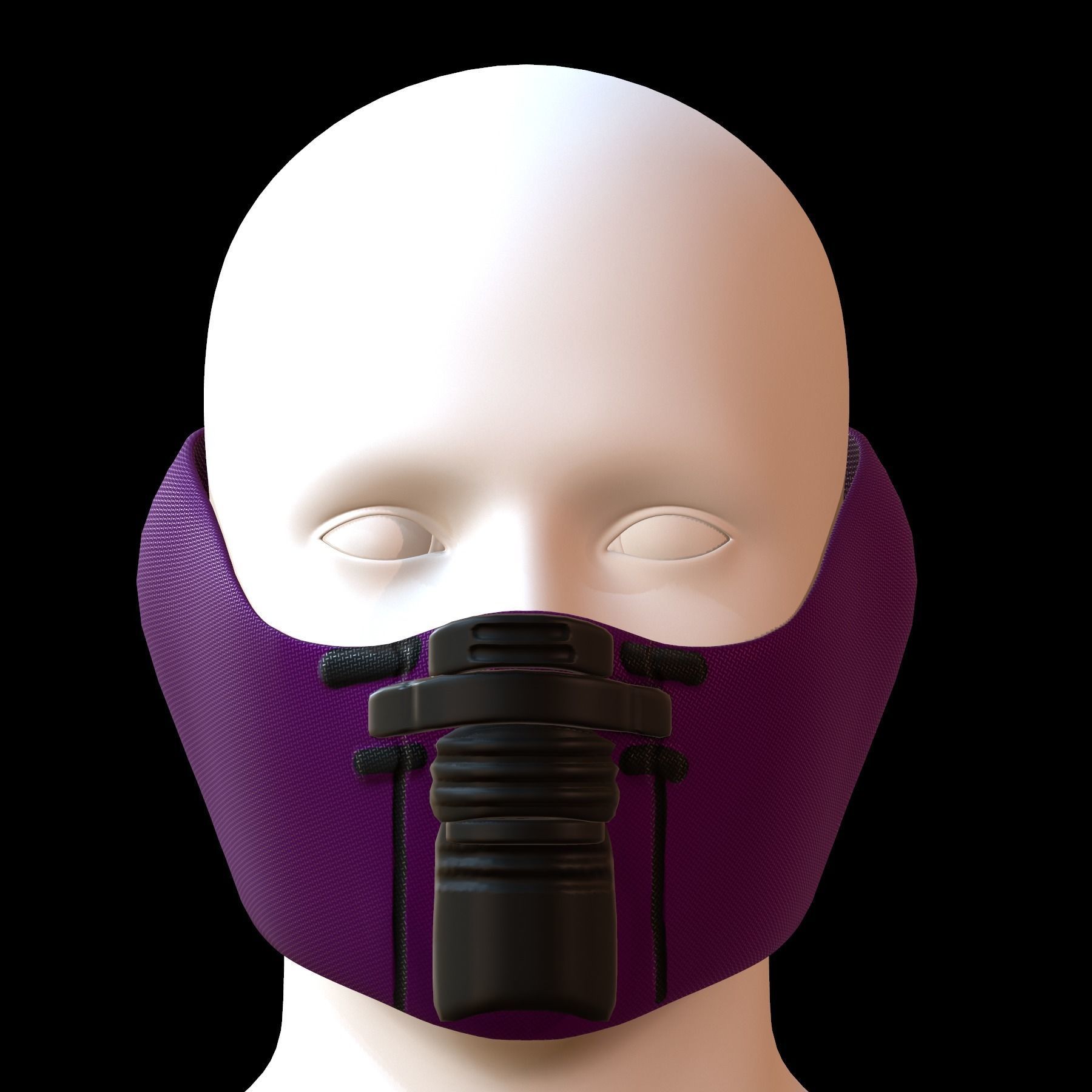 Gas mask helmet 3d model scifi Low-poly  Low-poly 3D model_1